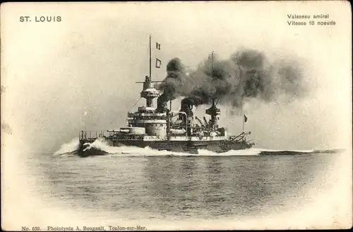 Ak Französisches Kriegsschiff St. Louis