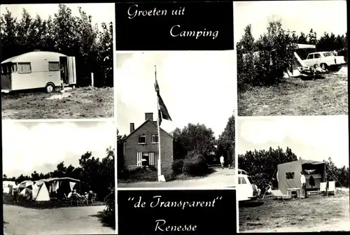 Ak Renesse Schouwen-Duiveland Zeeland, Campingplatz de Transparent, Zelte, Wohnwagen