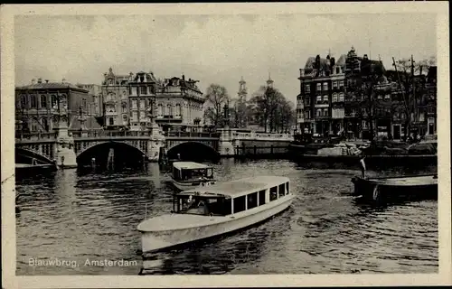 Ak Amsterdam Nordholland Niederlande, Blauwbrug