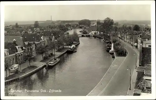 Ak Lemmer Friesland Niederlande, Panorama Dok-Zijlroede