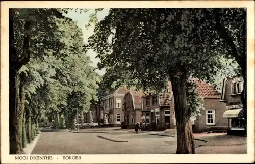 Ak Borger Drenthe Niederlande, Ortspartie