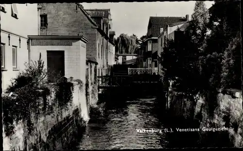 Ak Valkenburg Limburg Niederlande, Venetiaans Geulgezicht, Häuser am Kanal