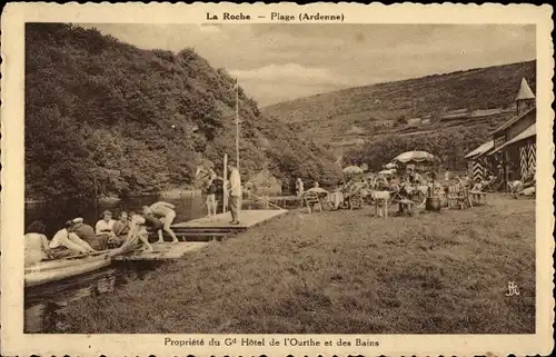 Ak Laroche La Roche en Ardennes Wallonien Luxemburg, Plage (Ardenne), Propiete du Gd Hotel