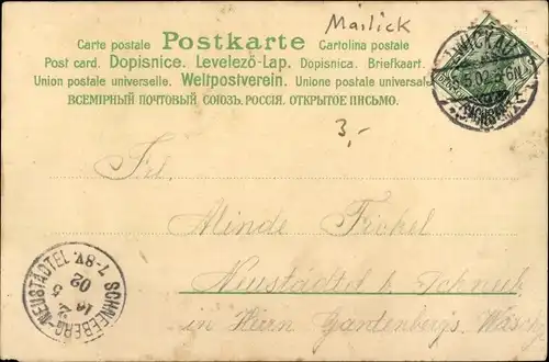 Künstler Litho Mailick, Fröhliche Pfingsten, Zwei Frauen gehen spazieren