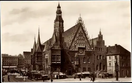 Ak Wrocław Breslau Schlesien, Rathaus