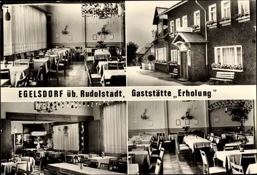 Ak Egelsdorf Königsee in Thüringen, Gaststätte "Erholung", Speisesaal