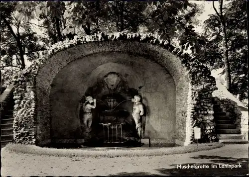 Ak Meuselwitz in Thüringen, Muschelgrotte im Leninpark,