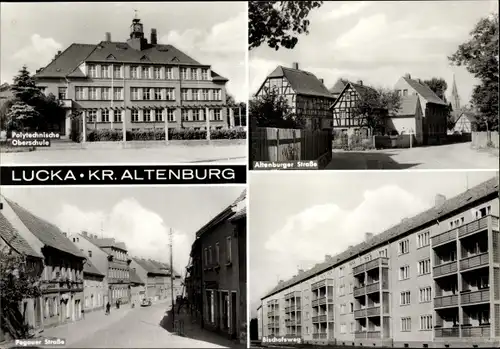 Ak Lucka im Kreis Altenburger Land, Altenburger Straße, Polytechnische Oberschule, Bischofsweg