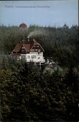 Ak Plauen im Vogtland, Touristenvereinshaus Tennerahöhe, Außenansicht