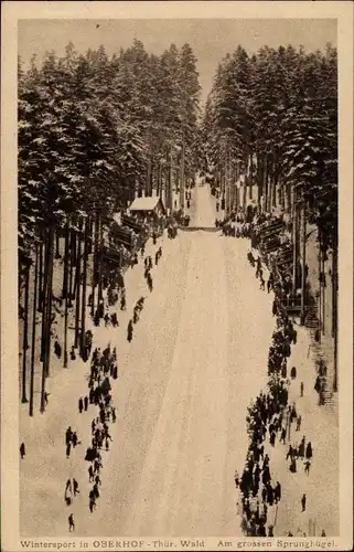 Ak Oberhof im Thüringer Wald, Wintersport, am grossen Sprunghügel