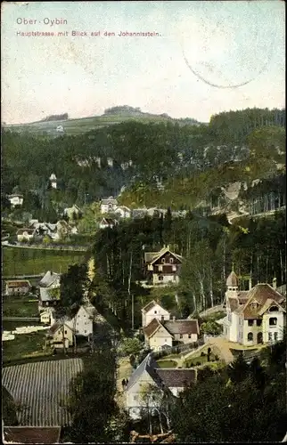 Ak Oberoybin Oybin in Sachsen, Hauptstrasse mit Blick zum Johannisstein
