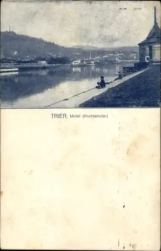 Ak Trier an der Mosel, Partie an der Mosel, Krahnenufer