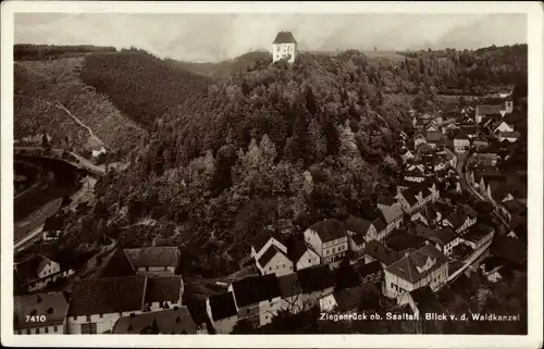 Ak Ziegenrück am Schiefergebirge Thüringen, Ort von der Waldkanzel aus gesehen