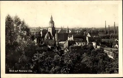 Ak Meerane in Sachsen, Panorama, Kirchturm