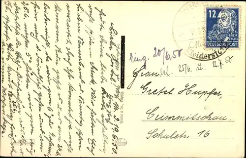 Ak Meerane in Sachsen, Panorama, Kirchturm