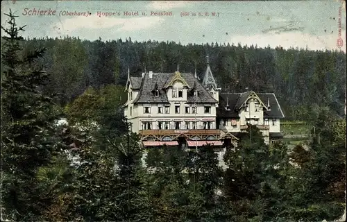 Ak Schierke Wernigerode am Harz, Hoppes Hotel und Pension