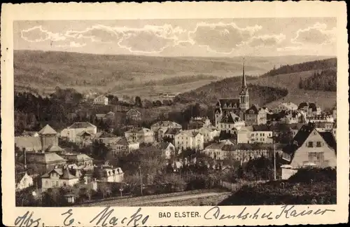 Ak Bad Elster im Vogtland, Panorama, Kirchturm