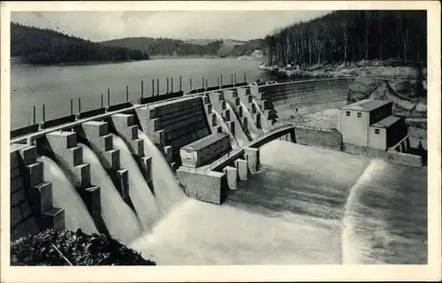 Ak Waldheim in Sachsen, Zschopau-Talsperre Kriebstein, Panorama