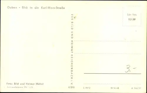 Ak Guben in der Niederlausitz, Blick in die Karl Marx Straße