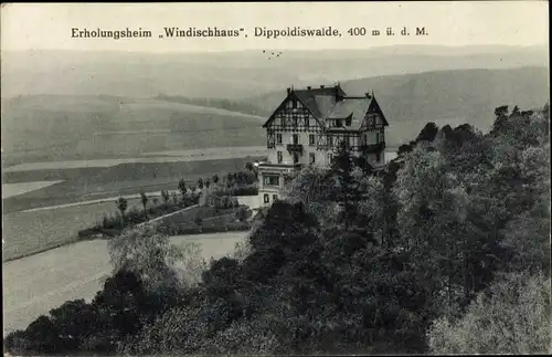 Ak Dippoldiswalde im Erzgebirge, Erholungsheim Windischhaus, Panorama