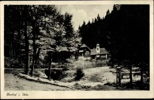 Ak Oberhof im Thüringer Wald, Panorama mit Gebäude