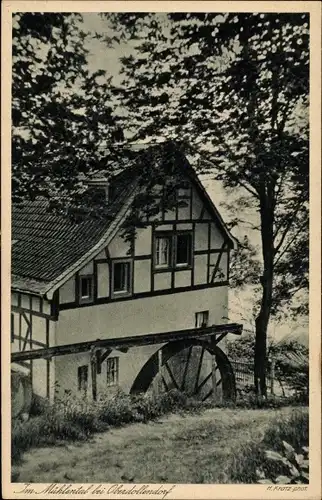 Ak Oberdollendorf Königswinter am Rhein, Mühlental, Wassermühle, Fachwerkhaus