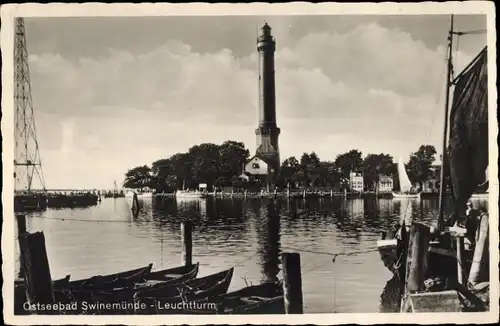 Ak Świnoujście Swinemünde Pommern, Leuchtturm