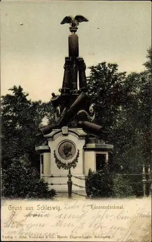 Ak Schleswig an der Schlei, Kanonendenkmal