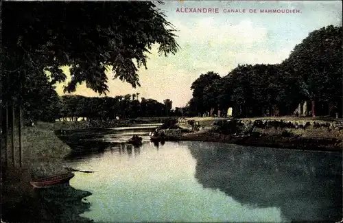 Ak Alexandria Ägypten, Canale de Mahmoudieh, Mahmoudiyah Canal