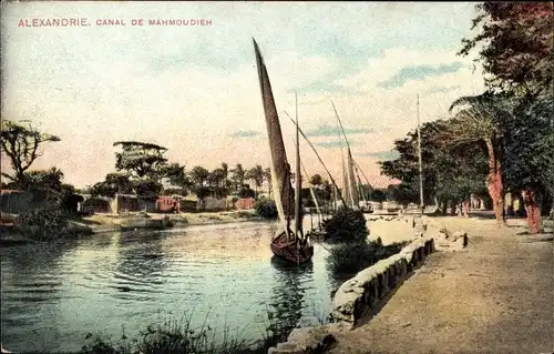 Ak Alexandria Ägypten, Canale de Mahmoudieh, Mahmoudiyah Canal