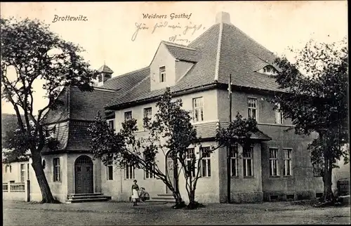 Ak Brottewitz Mühlberg an der Elbe Brandenburg, Weidner's Gasthof
