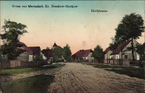 Ak Wernsdorf Königs Wusterhausen in Brandenburg, Dorfstraße