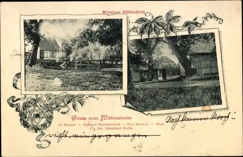 Ak Kummersdorf Storkow in der Mark, Wirtshaus Mühlenheim