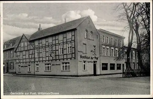 Ak Wittstock Dosse in der Prignitz, Gaststätte zur Post, Gasthaus