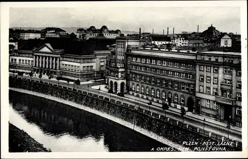 Ak Plzeň Pilsen Stadt, Teilansicht