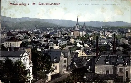 Ak Reichenberg in Böhmen Liberec Tschechien, Gesamtansicht