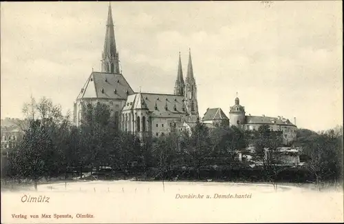 Ak Olomouc Olmütz Stadt, Domkirche und Domdechantei