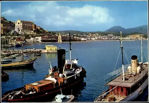 Ak Gaeta Lazio, Schiffe im Hafen