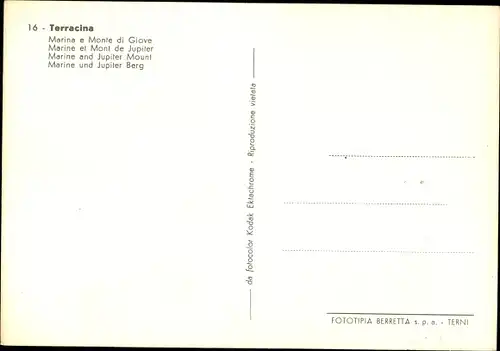 Ak Terracina Lazio, Marine und Jupiter Berg