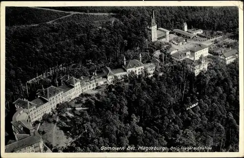 Ak Gommern Jerichower Land, Blick auf den Ort, Fliegeraufnahme