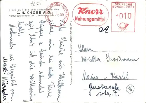 Ak Heilbronn am Neckar, Werksanlagen der C. H. Knorr AG, Fliegeraufnahme