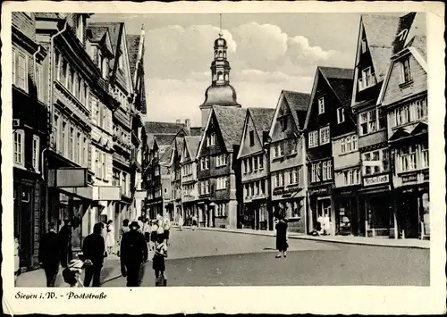 Ak Siegen in Westfalen, Poststraße, Passanten