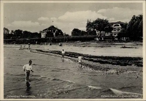 Ak Ostseebad Travemünde Lübeck, Ostsee-Kurhof und Ostsee-Hotel