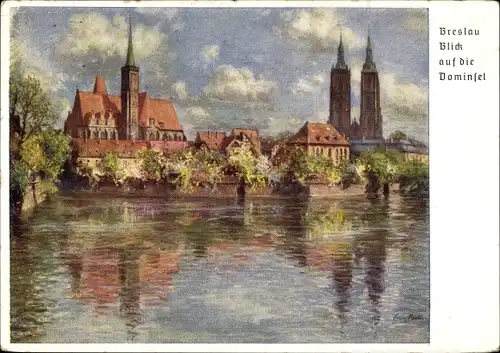 Künstler Ak Wroclaw Breslau Schlesien, Dominsel, 12. Dt. Sängerbundestfest 1937, 75 Jahrfeier DSB