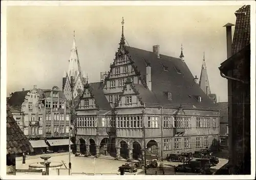 Ak Paderborn in Nordrhein Westfalen, Rathaus, Domturm