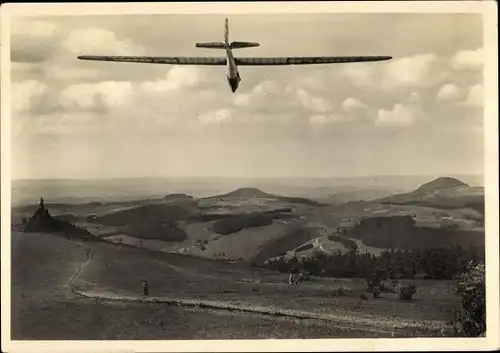 Ak Schönes Deutschland, Die Rhön, Wasserkuppe, Segelflugzeug