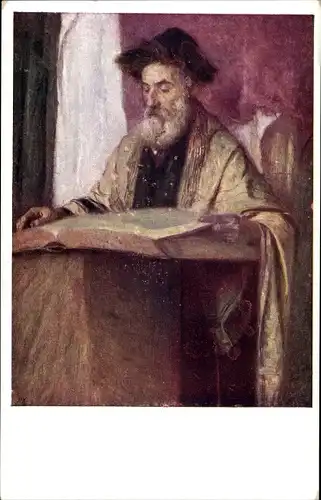 Judaika Ak Jüdischer Mann, Buch, Gewand