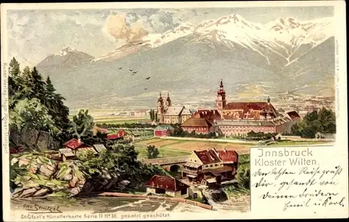 Künstler Litho Otto Strützel, Innsbruck in Tirol, Kloster Wilten