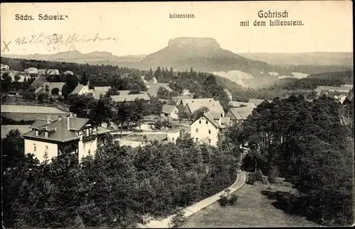 Ak Gohrisch Sächsische Schweiz, Panorama mit Lilienstein