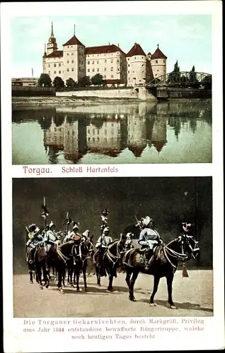 Ak Torgau an der Elbe, Schloss Hartenfels, Torgauer Geharnischte